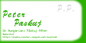 peter paskuj business card