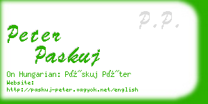 peter paskuj business card